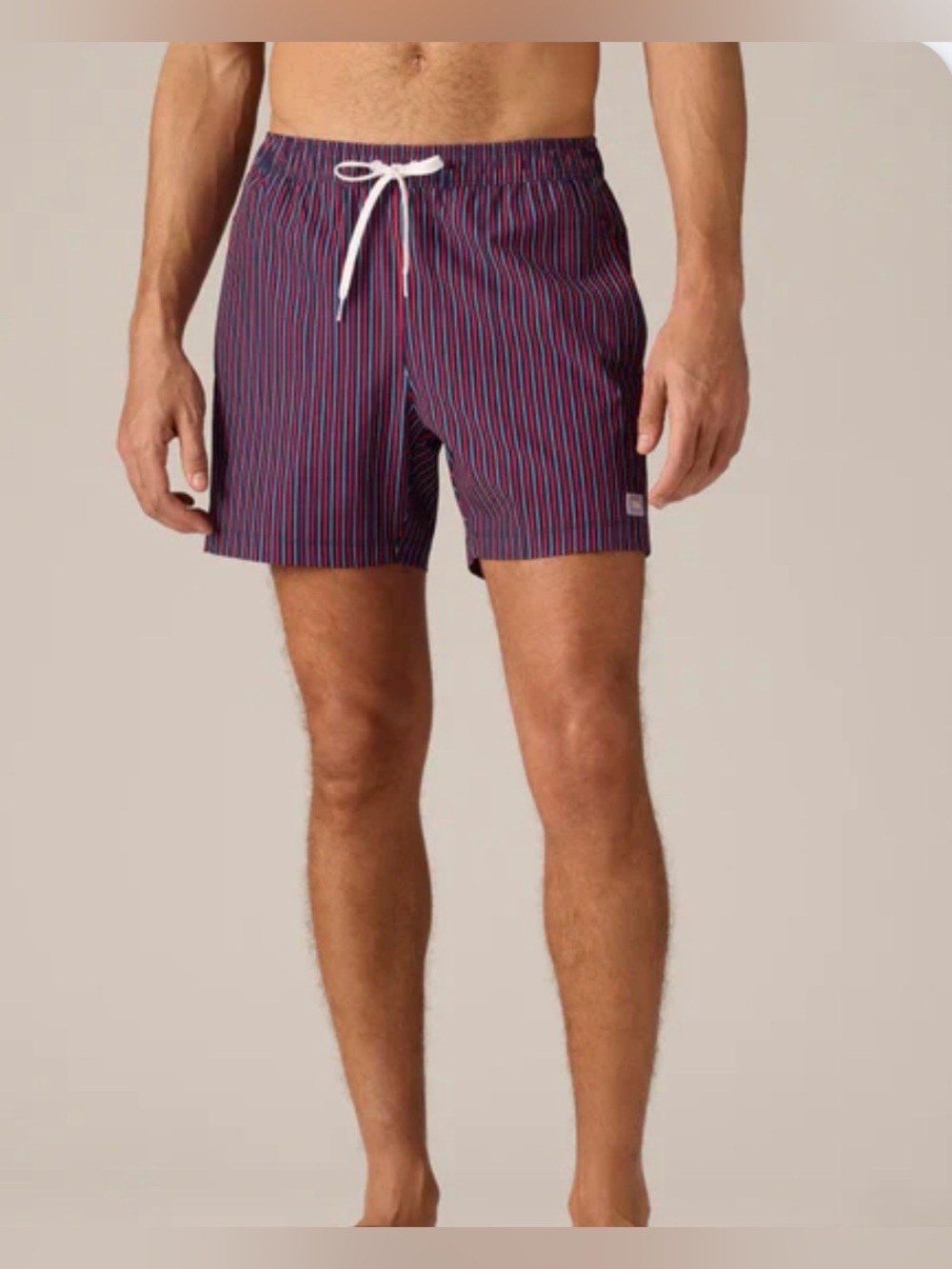 Rhone R&R Trunk Goji Berry Navy Stripes 5.5” Short Beach Swim Men Size XL 101990